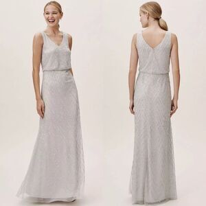 NWT BHLDN Blaise Dress Light Gray Size 4